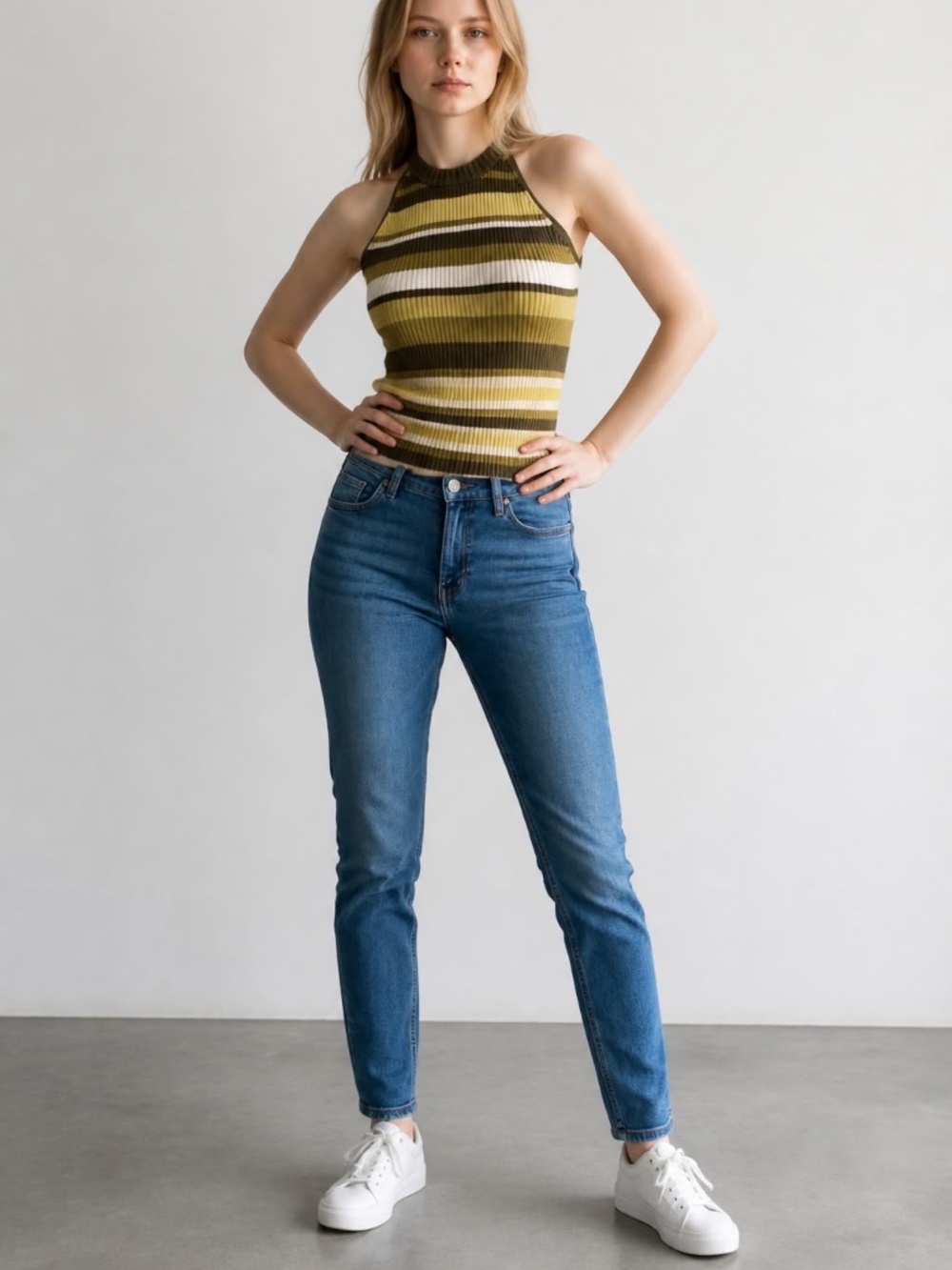 Old Navy Striped Halter Top